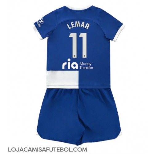 Camisa de Futebol Atletico Madrid Thomas Lemar #11 Equipamento Secundário Infantil 2023-24 Manga Curta (+ Calças curtas)